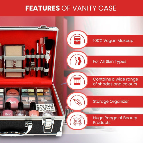 Divine Beauty Vegan French Manicure Makeup Box – 76-Piece Makeup Sets – Includes Eyeshadows, Highlighter, Lipstick, Blush