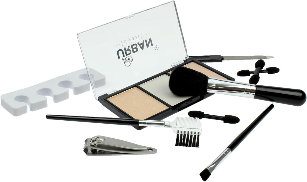Divine Beauty Vegan French Manicure Makeup Box – 76-Piece Makeup Sets – Includes Eyeshadows, Highlighter, Lipstick, Blush